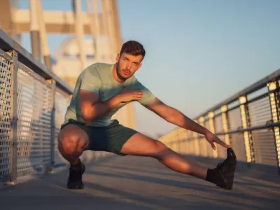 how to maximize your exercise high - man stretching